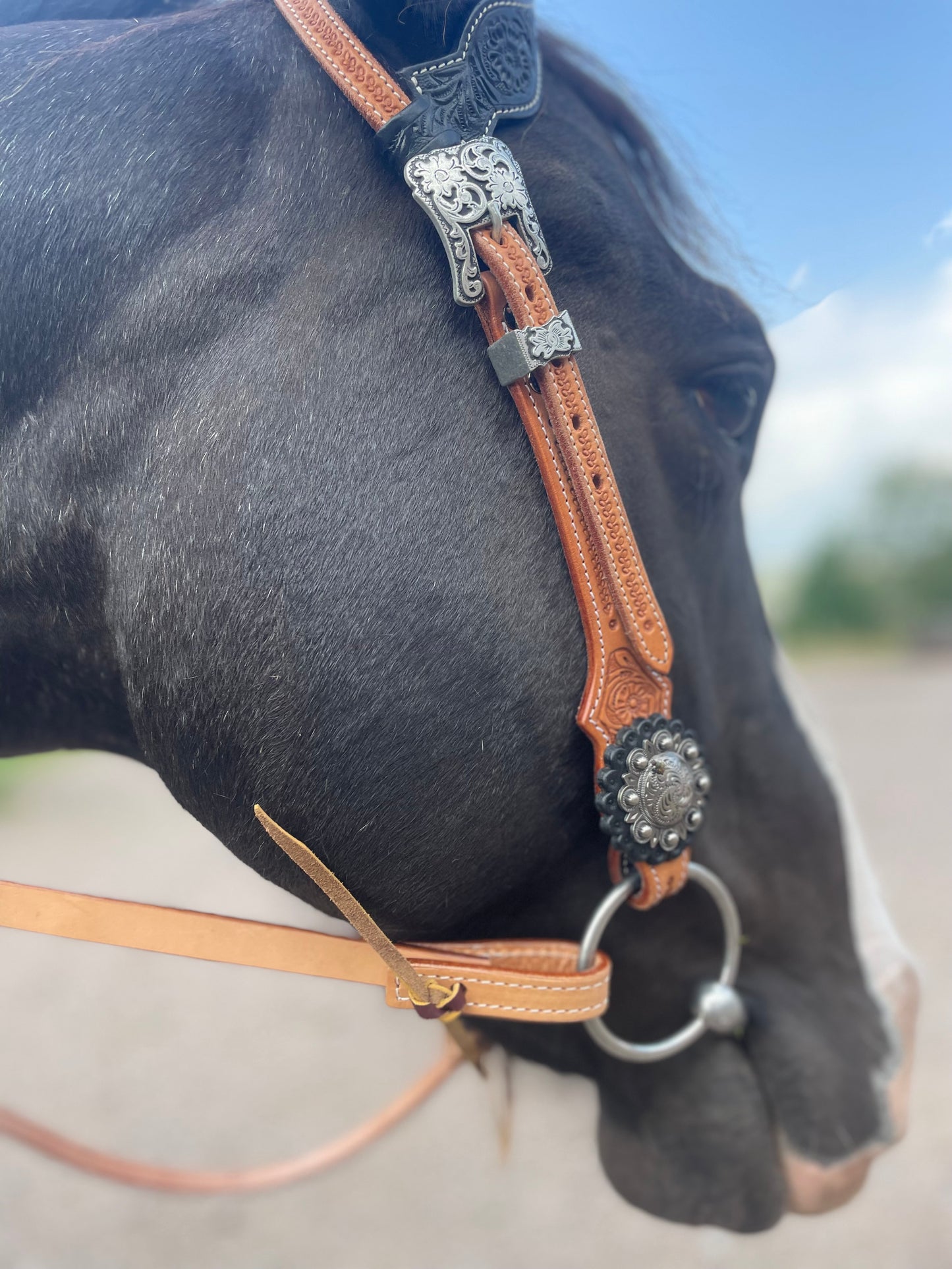 wildwestrebell reins läder tyglar light oiled i ljus skinn