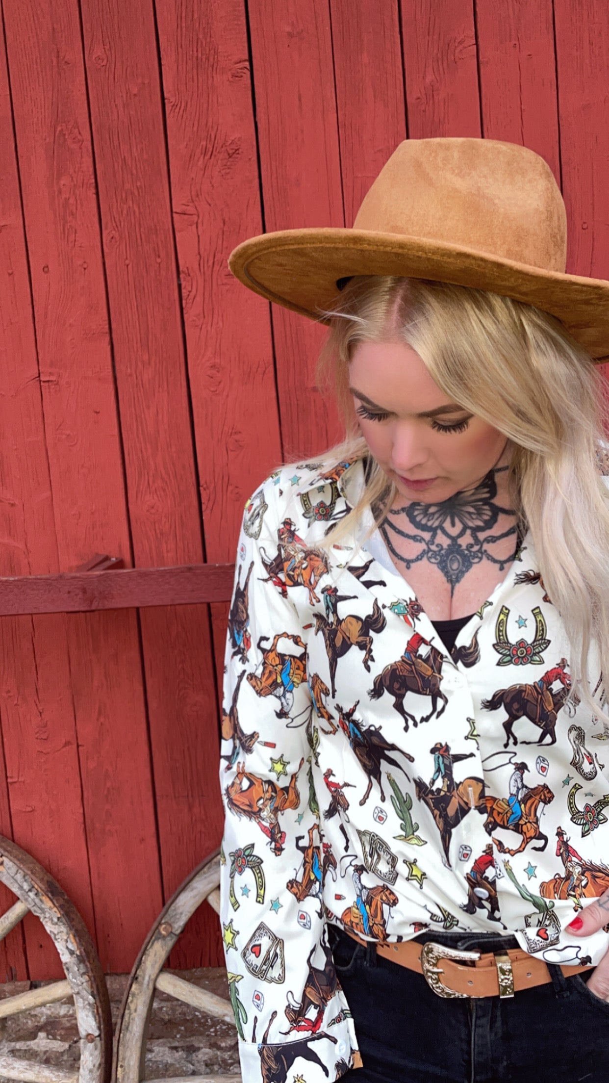 wildwestrebell cowgirl skjorta
