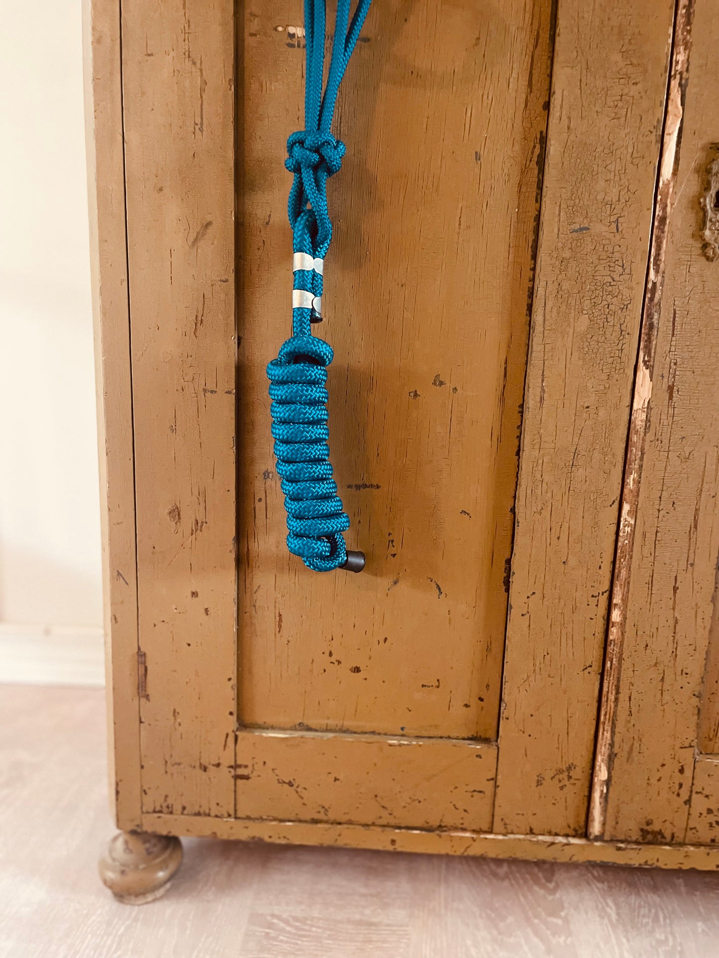 WWR Rope halter repgrimma mörk turkos blå grön med grimskaft
