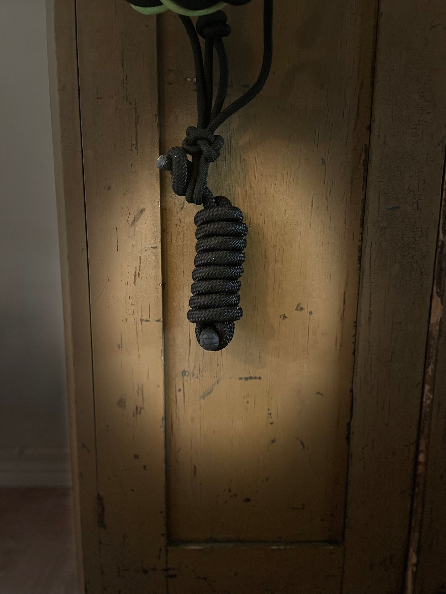 WWR Rope halter repgrimma svart grön med grimskaft