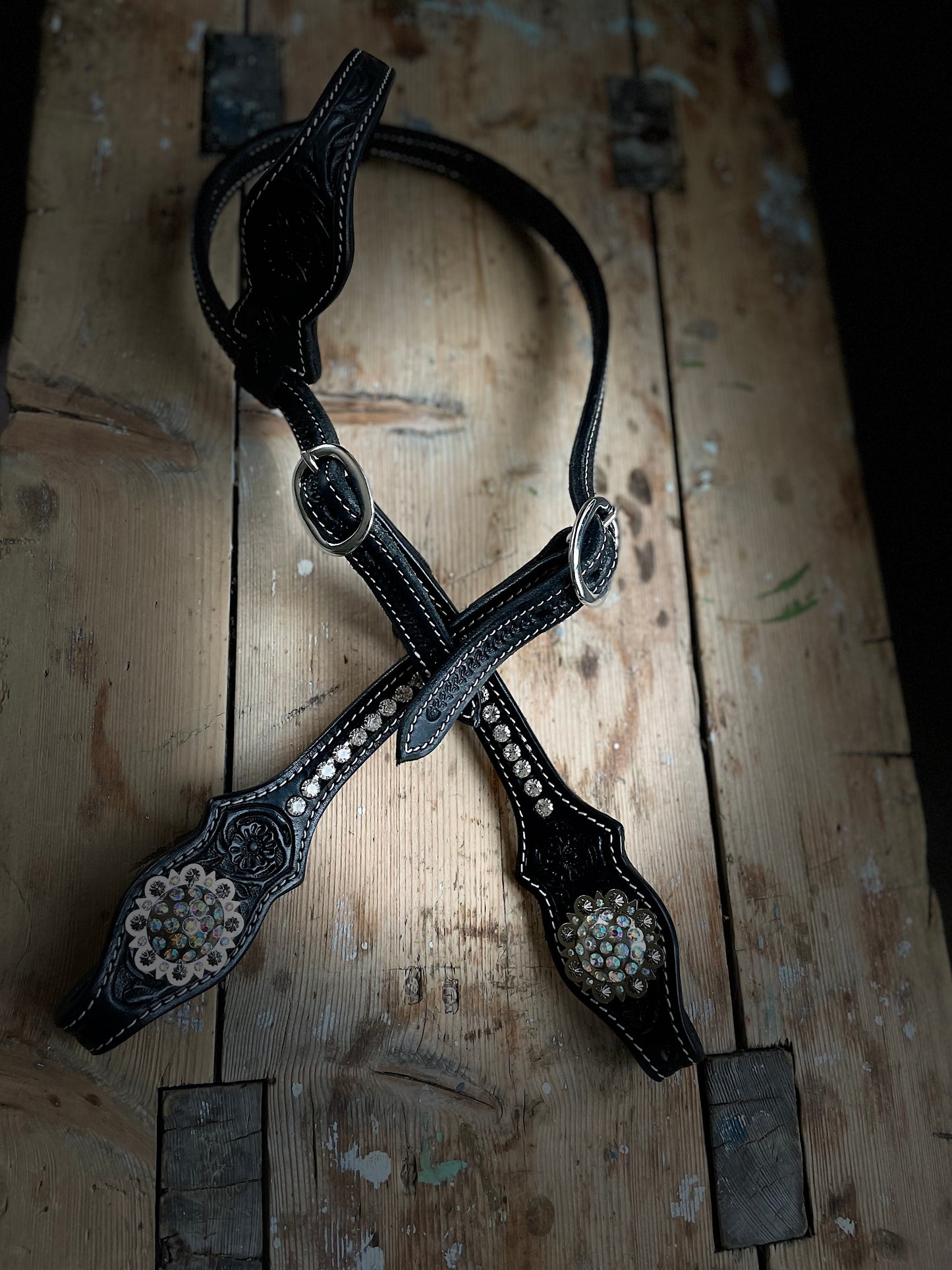 WWR träns black leather bling