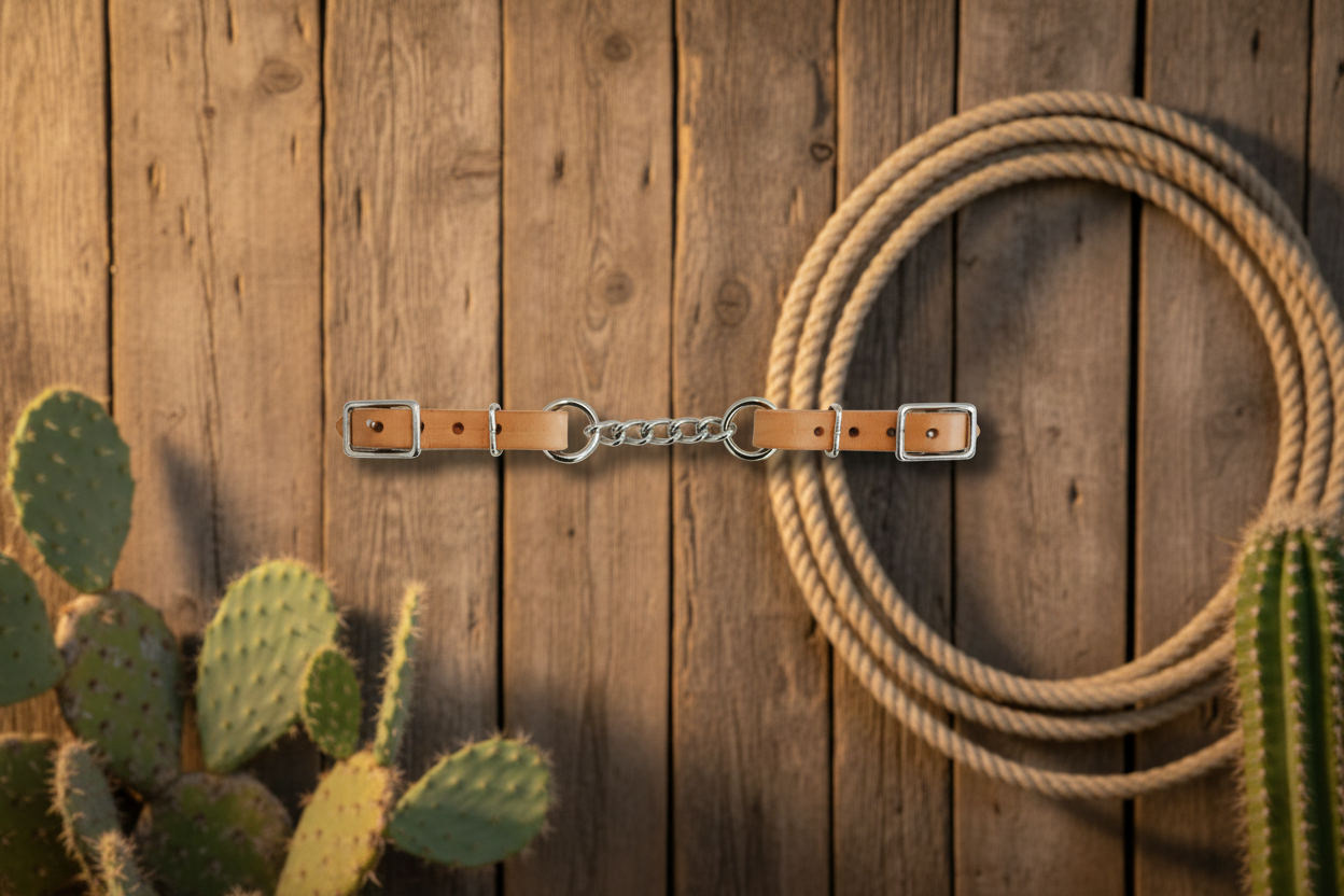 wildwestrebell  Curb strap with chain Curbstrap med enke kedja. Hållbar och funktionell för effektiv ridning och kontroll.