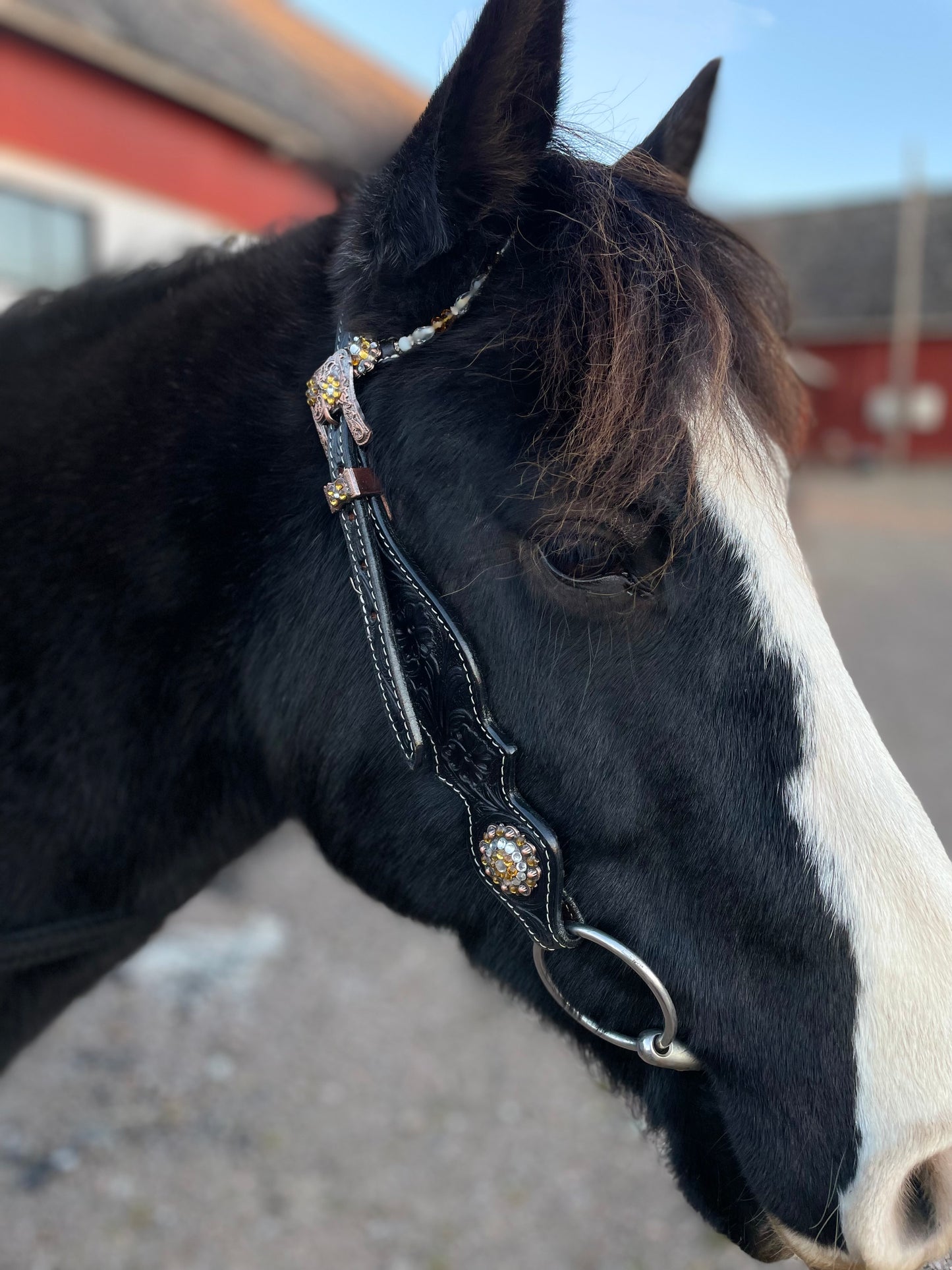wildwestrebell westernträns pärlöra och gula glitter chonchos  träns beewee yellow