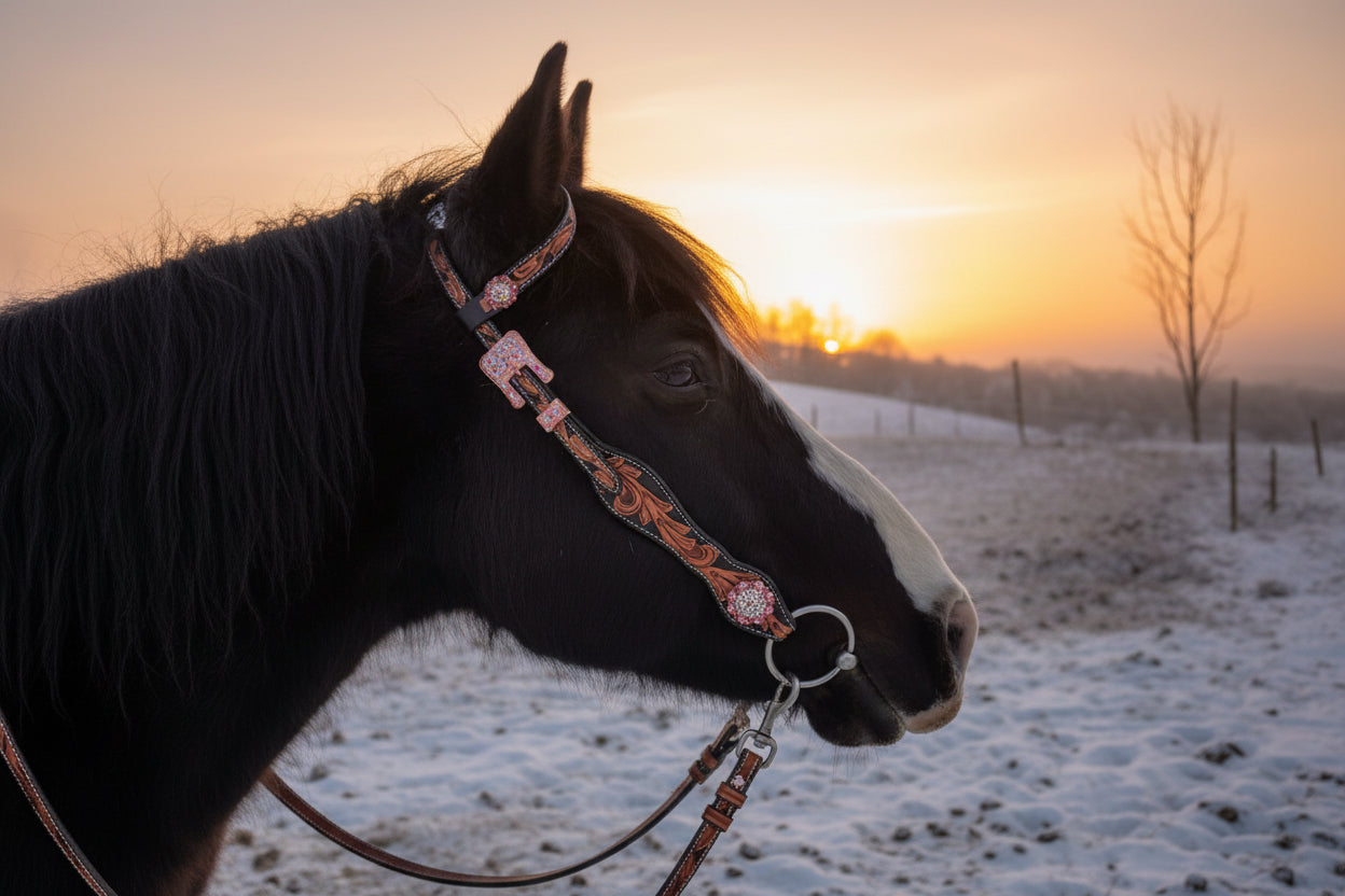 Wildwestrebell Westernträns med två one ears pink and closer