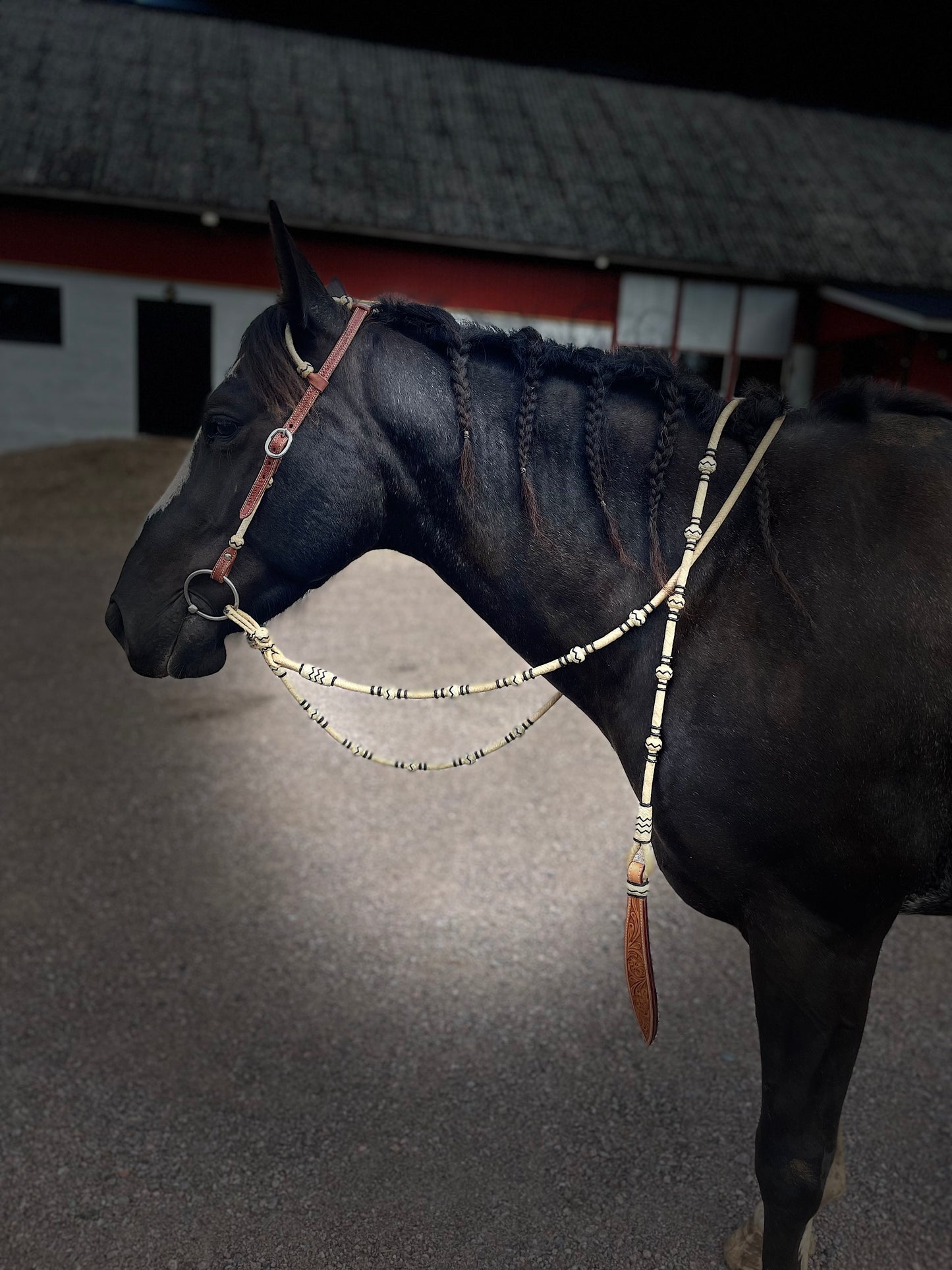 wildwestrebell westernträns  enöras träns Brown leather råhud