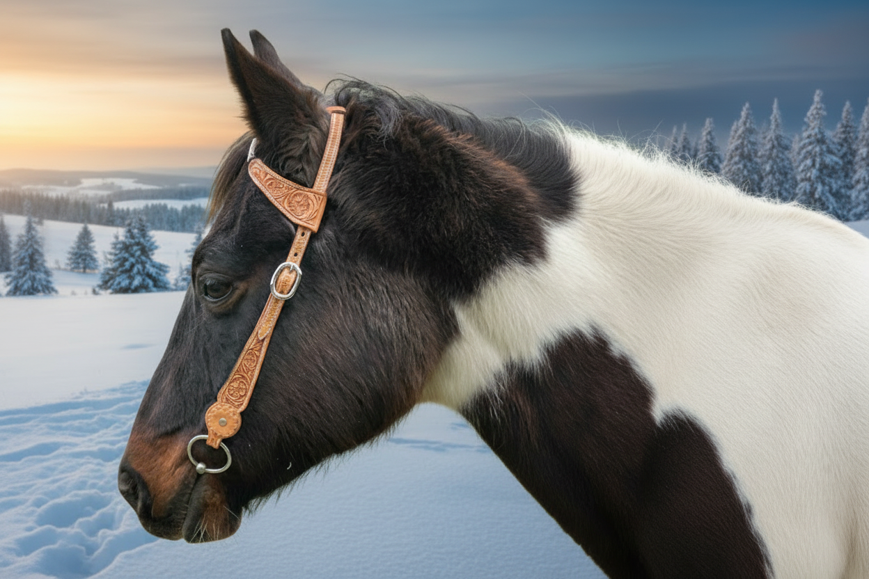 Wildwestrebell Westernträns med två one ears silver ljus brun
