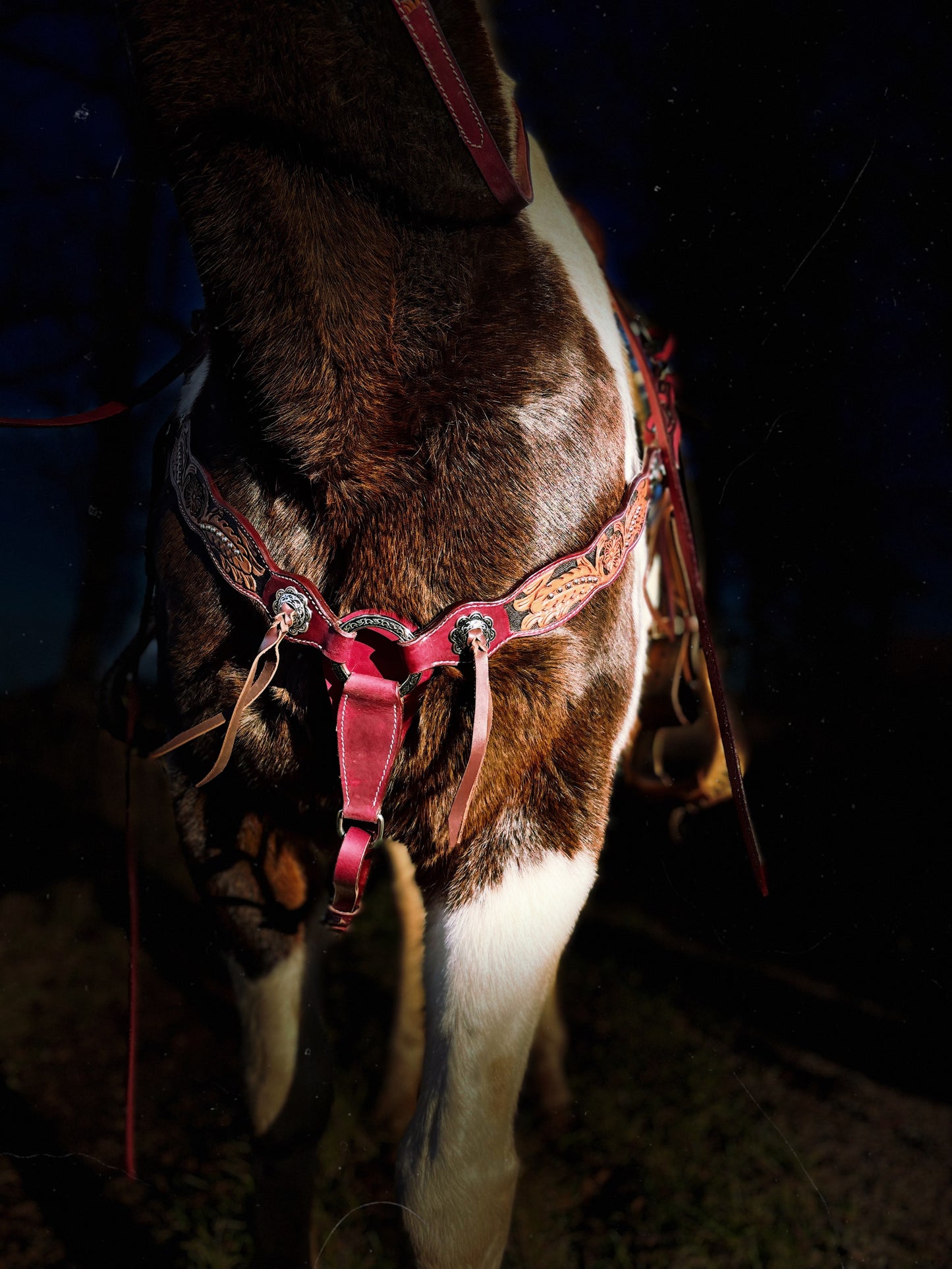 WWR Western set with two-eared snaffle and breast collar in vintage look with leather straps
