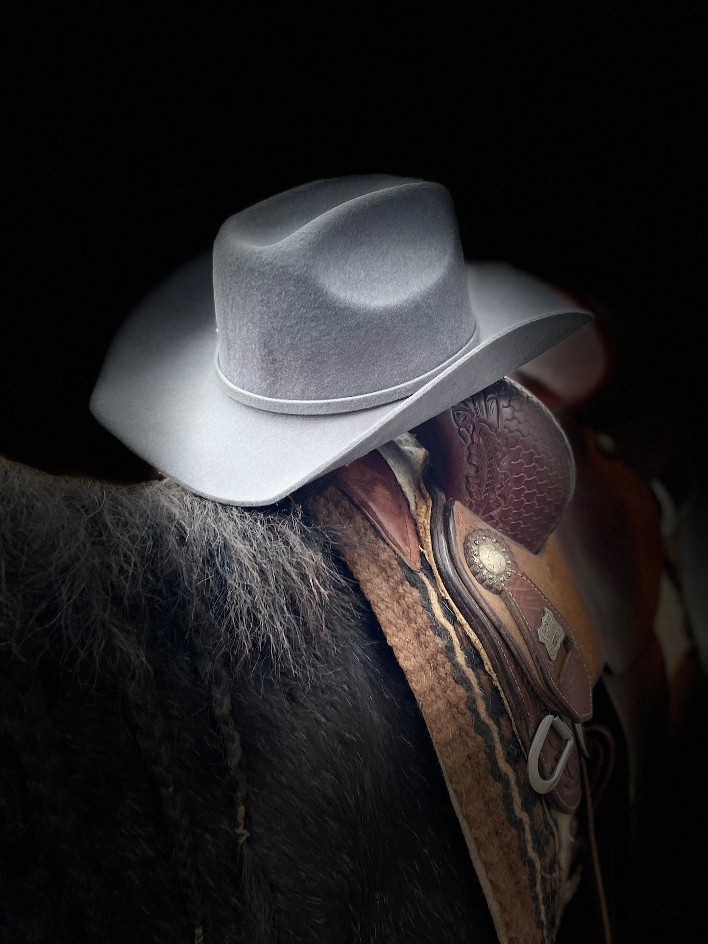 Wildwestrebell silver spurs  grå