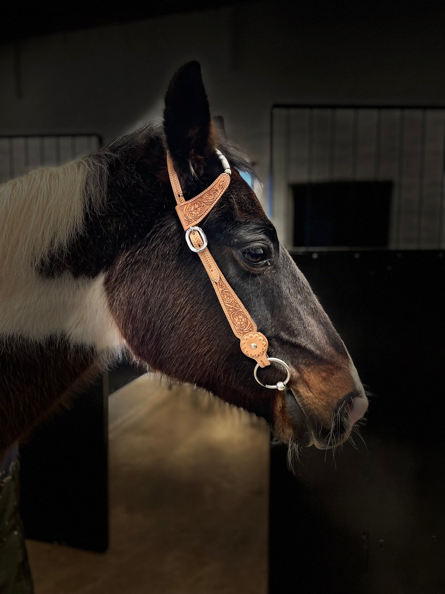 Wildwestrebell Westernträns med två one ears silver ljus brun