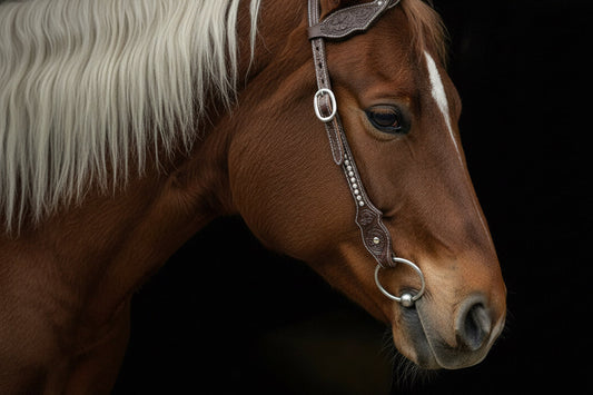 Wildwestrebell Westernträns med två one ears bling mörkbrun