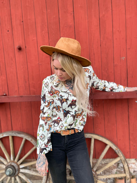 wildwestrebell cowgirl skjorta
