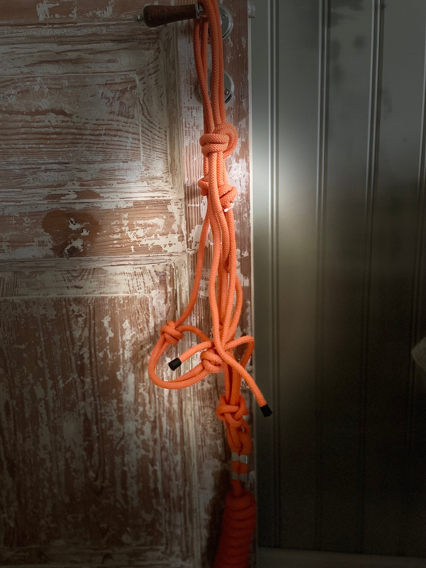 WWR   Rope halter repgrimma orange med grimskaft