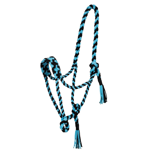 WWR   Rope halter svart turkos  flätad