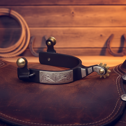 Wwr sporrar BLACK SPURS WITH METAL PLATE